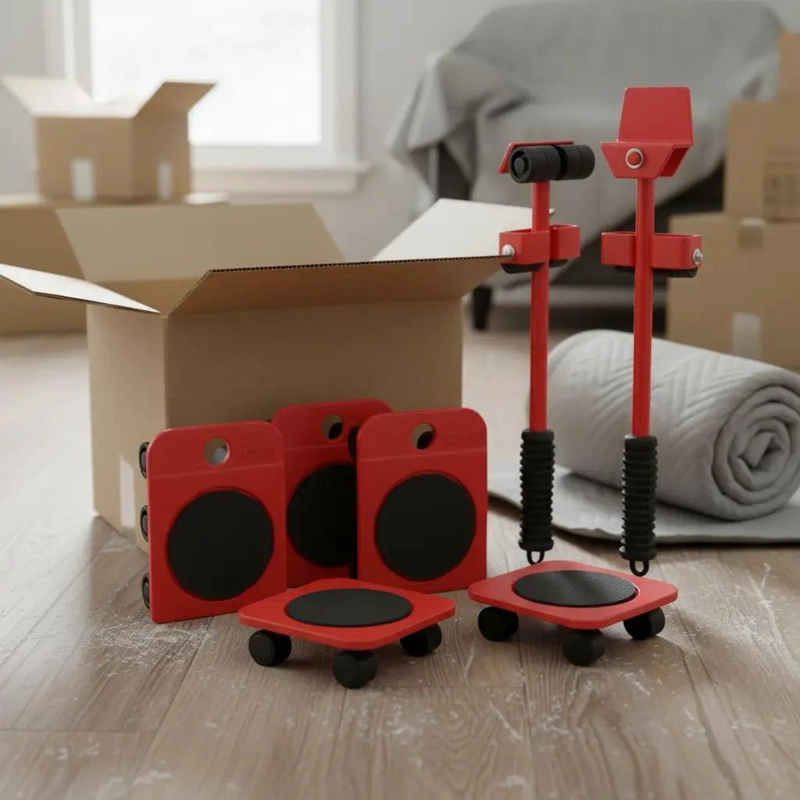 JUEGO DE ELEVADORES DE MUEBLES CON RUEDAS - 5
