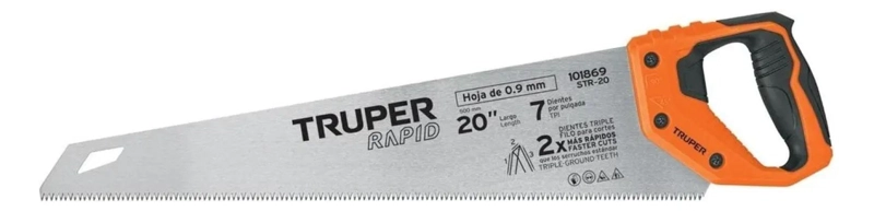 SERRUCHO CARPINTERO 20 PULGADAS MANGO COMFORT GRIP - 3