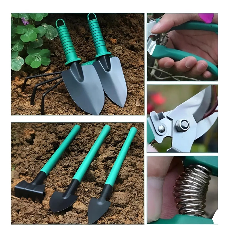 KIT DE HERRAMIENTAS DE JARDINERIA RASTRILLO Y TIJERA - 4