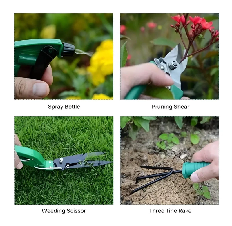 KIT DE HERRAMIENTAS DE JARDINERIA RASTRILLO Y TIJERA - 5