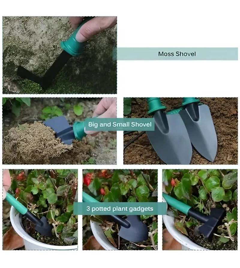 KIT DE HERRAMIENTAS DE JARDINERIA RASTRILLO Y TIJERA - 6