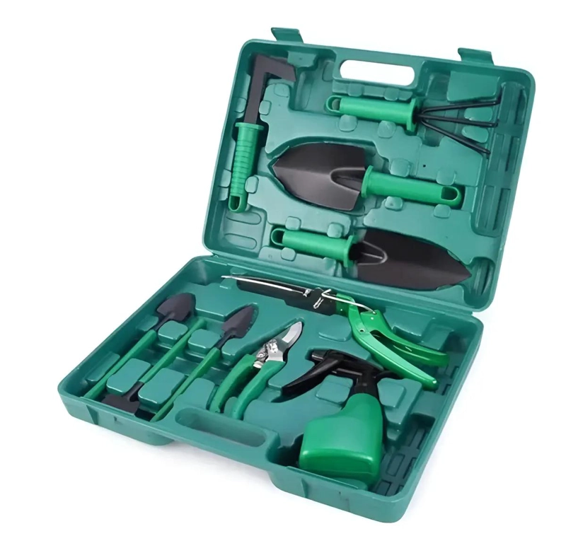 KIT DE HERRAMIENTAS DE JARDINERIA RASTRILLO Y TIJERA - 9