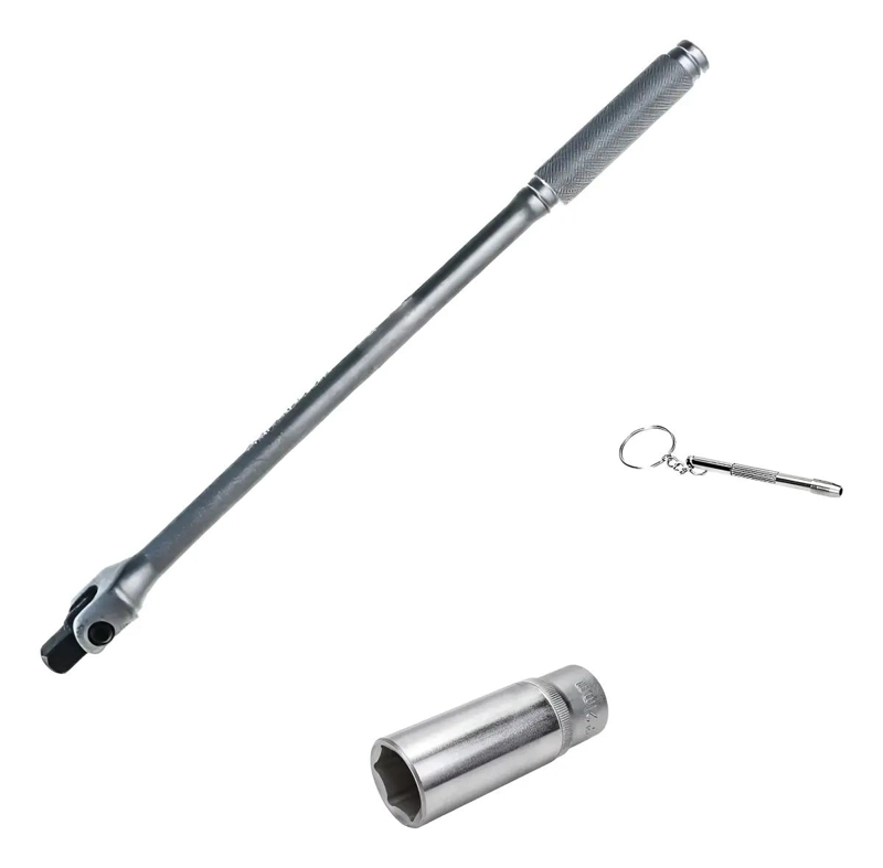 PACK LLAVE DADO HEXAGONAL 1/2 LARGO 21MM CON LLAVERO - 1
