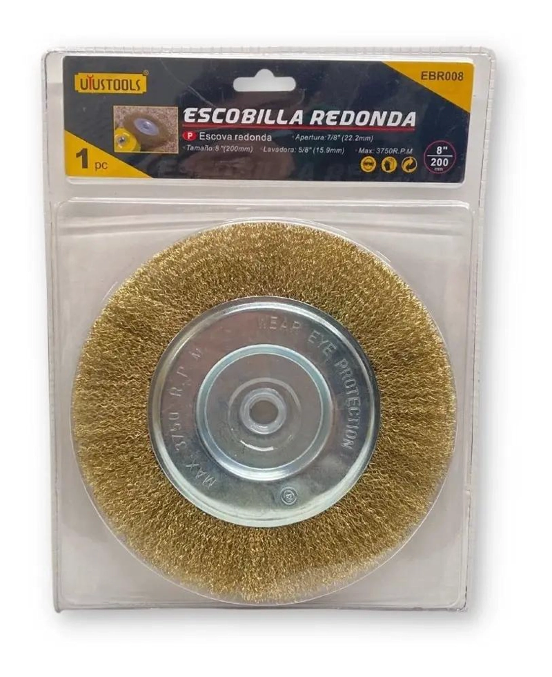 ESCOBILLA REDONDA 8 PULGADAS PARA PULIDO - 1