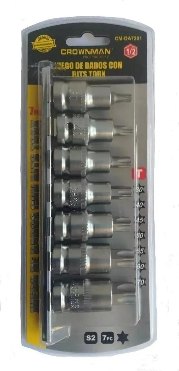 SET 7 DADOS ALLEN CON BITS TORX ESTRELLA 12 PULGADAS T30– - 2