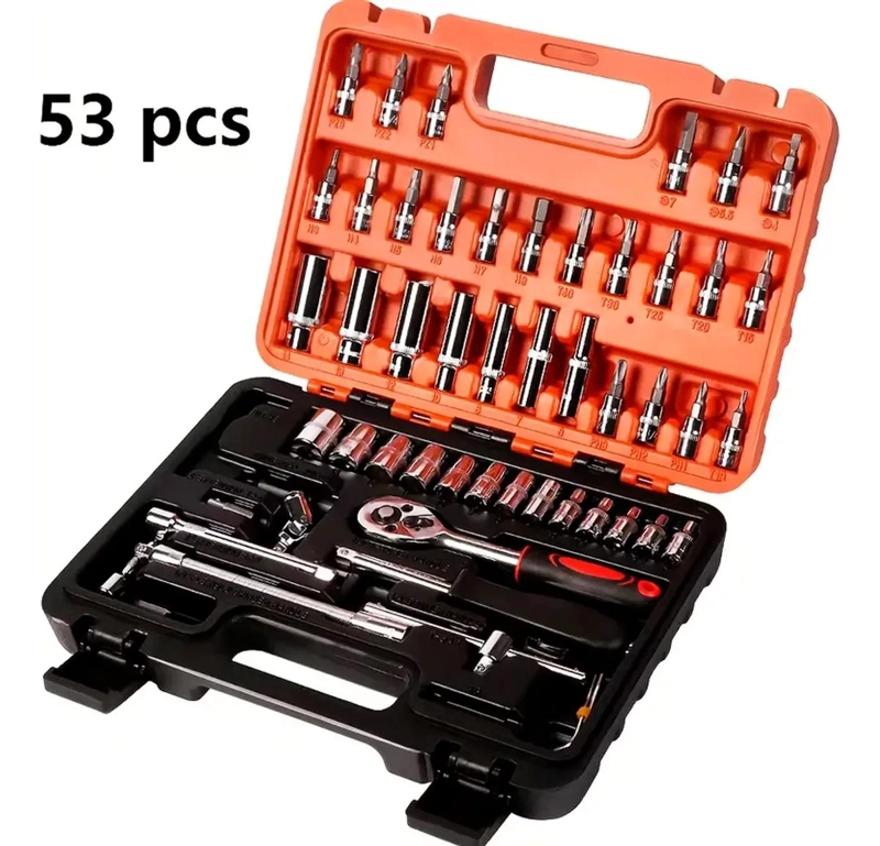 SET DE DADOS Y LLAVES TORX 53 PIEZAS 1/4 - 4