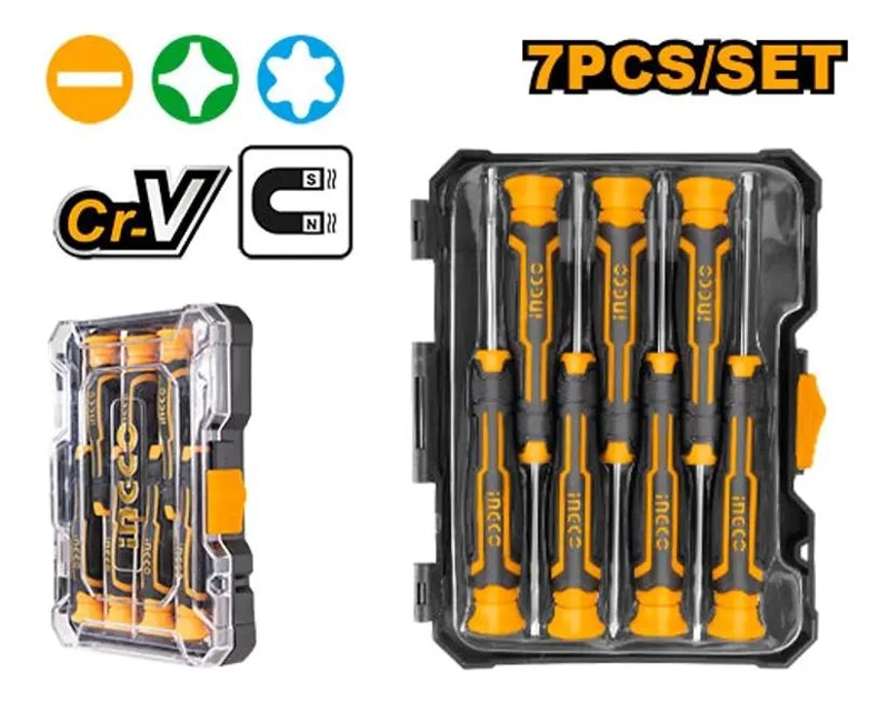 SET DE 7 DESTORNILLADORES DE PRECISION CON CAJA PLASTICA - 2
