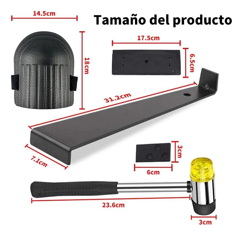 KIT INSTALACION PISO FLOTANTE PROFESIONAL CON MARTILLO DE - 2