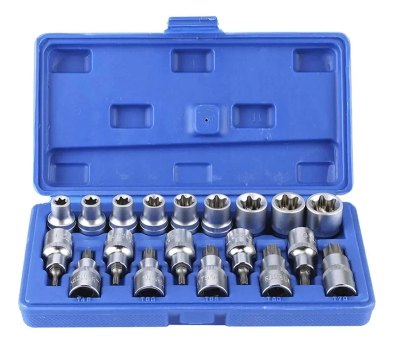 KIT DE DADOS ESTRELLA PUNTA TORX 1/2 PULG MACHO Y HEMBRA - 1