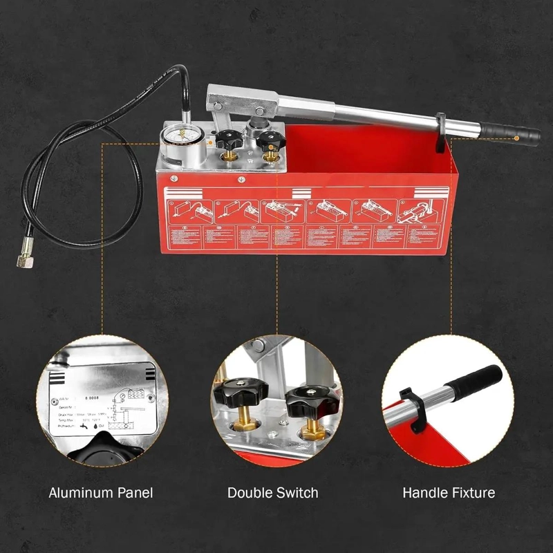 BOMBA MANUAL PARA PRUEBA DE PRESION HIDRAULICA 0-60 BAR - 5
