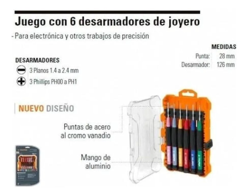 JUEGO DE DESARMADORES DE PRECISION 6 PIEZAS - 3