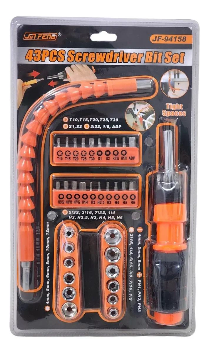 SET DE DESTORNILLADORES CON DADOS Y EXTENSION FLEXIBLE 43 - 1