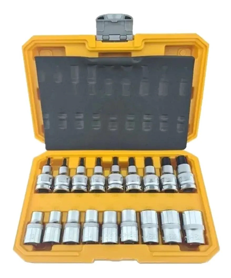 KIT 18 DADOS TORX ESTRELLA 1/2 MACHO Y HEMBRA - 1