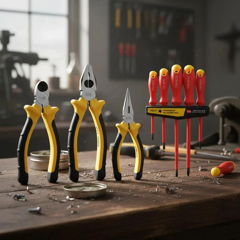 SET DE 3 ALICATES PARA ELECTRICISTA Y DESTORNILLADOR DIEL - 2
