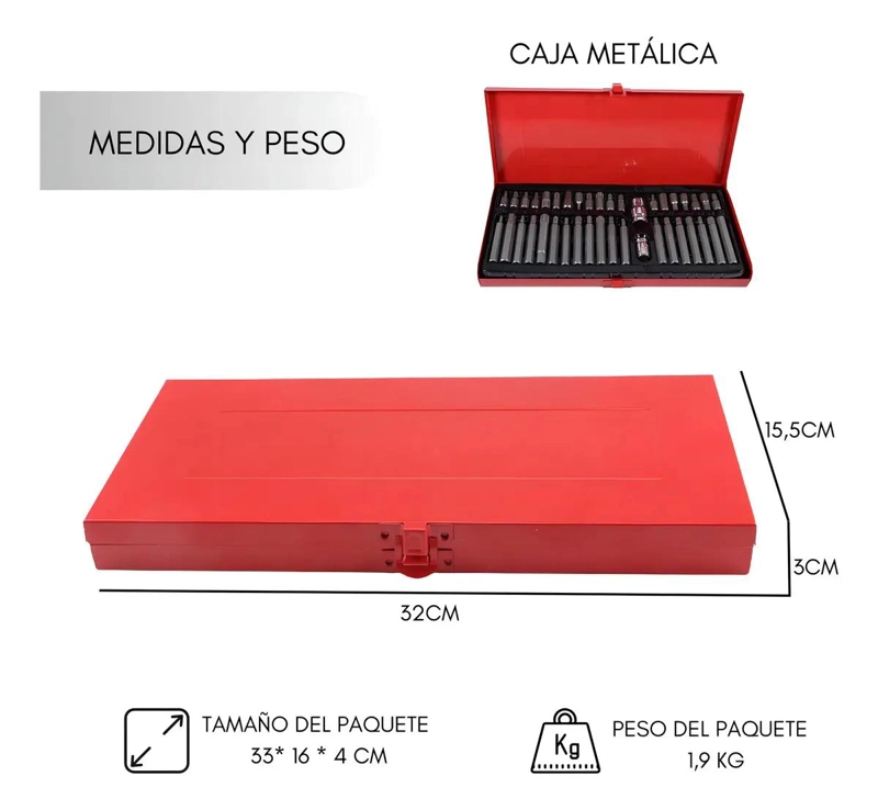 SET DE 40 PUNTAS CORTO Y LARGO TORX ALLEN IMBUS - 2