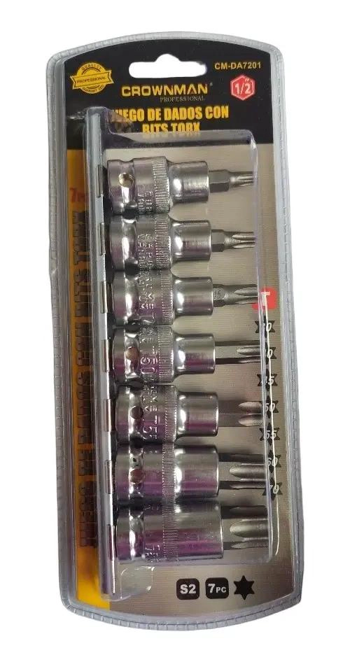 JUEGO DE DADOS TORX MACHO 7 PIEZAS 1/2 PULG - 1