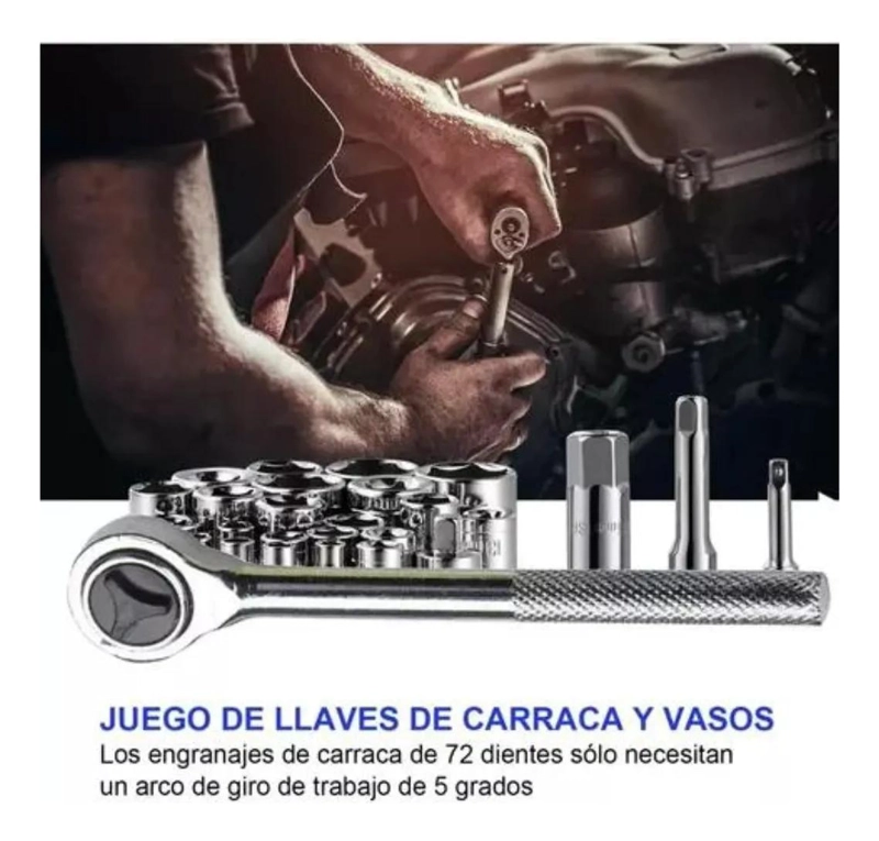JUEGO DE HERRAMIENTAS 40 PIEZAS LLAVES DE TUBO - 8