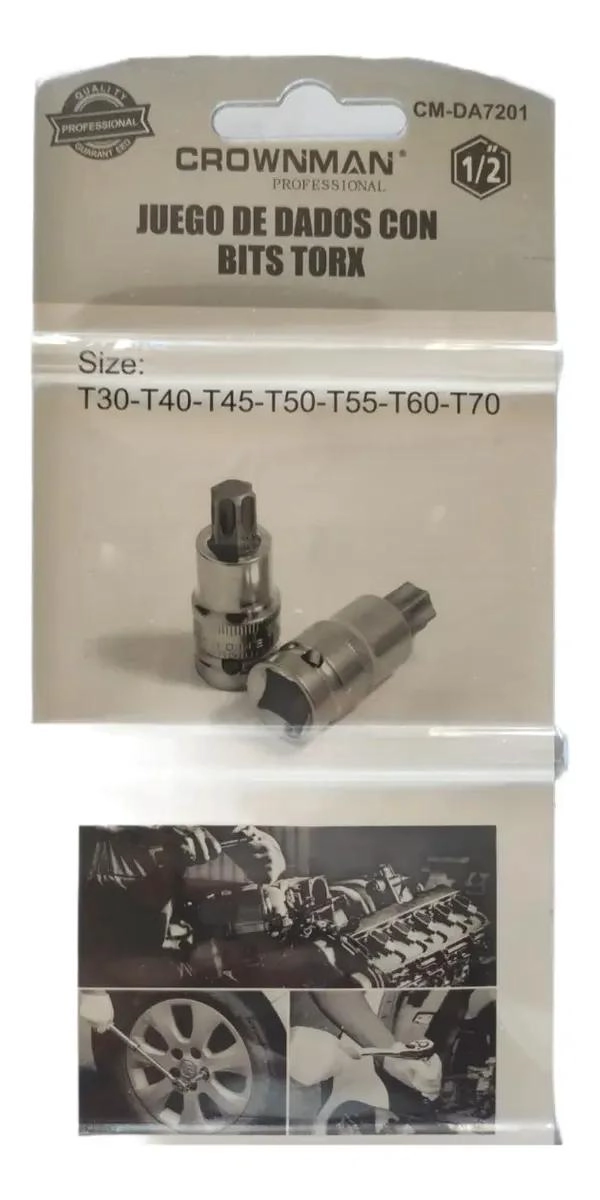 SET DE 7 DADOS BITS TORX MACHO 1/2 - 2