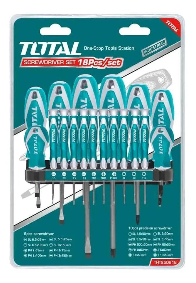 JUEGO DE DESTORNILLADORES INDUSTRIAL 18 PIEZAS - 1