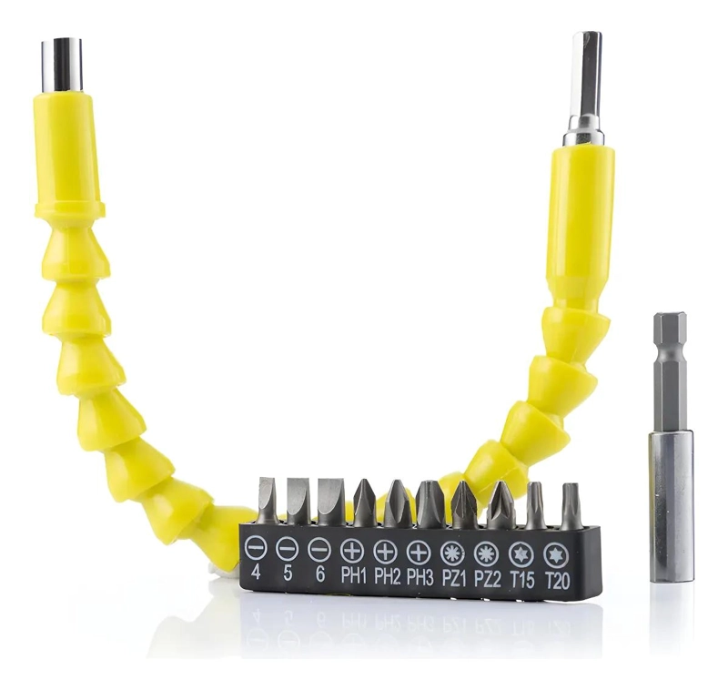 EXTENSION FLEXIBLE Y SET DE 10 PUNTAS PARA DESTORNILLADOR - 1