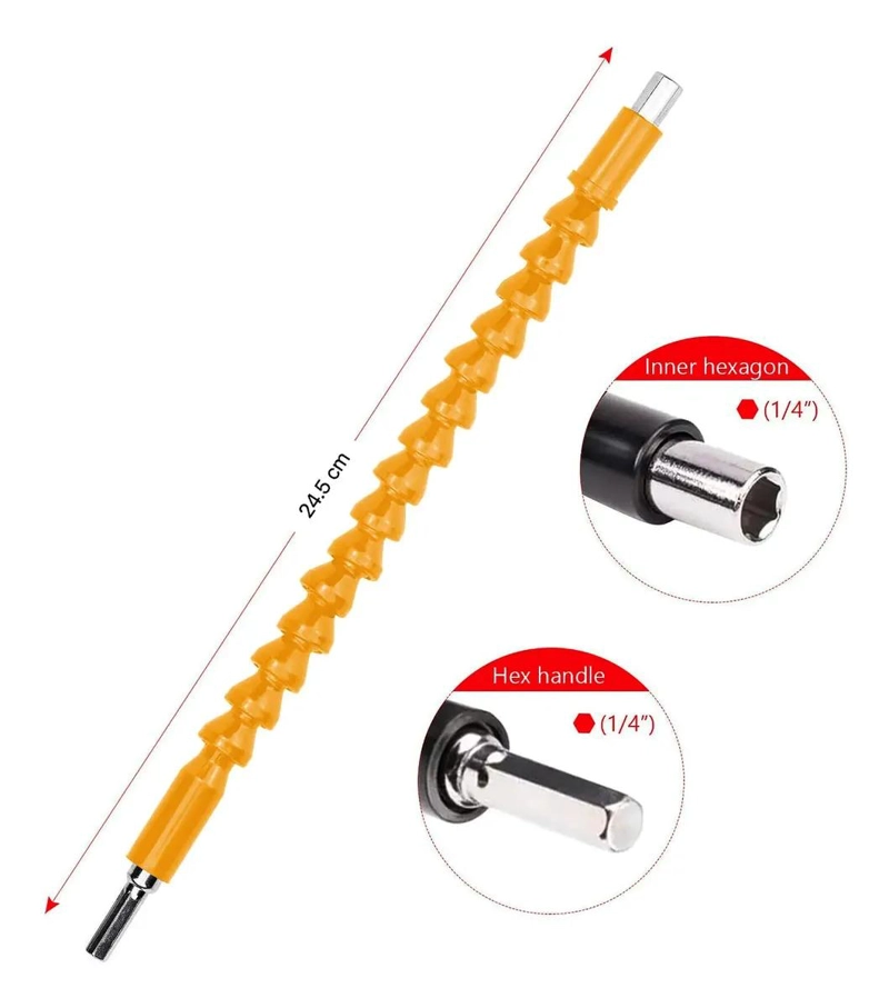 EXTENSION FLEXIBLE Y SET DE 10 PUNTAS PARA DESTORNILLADOR - 10