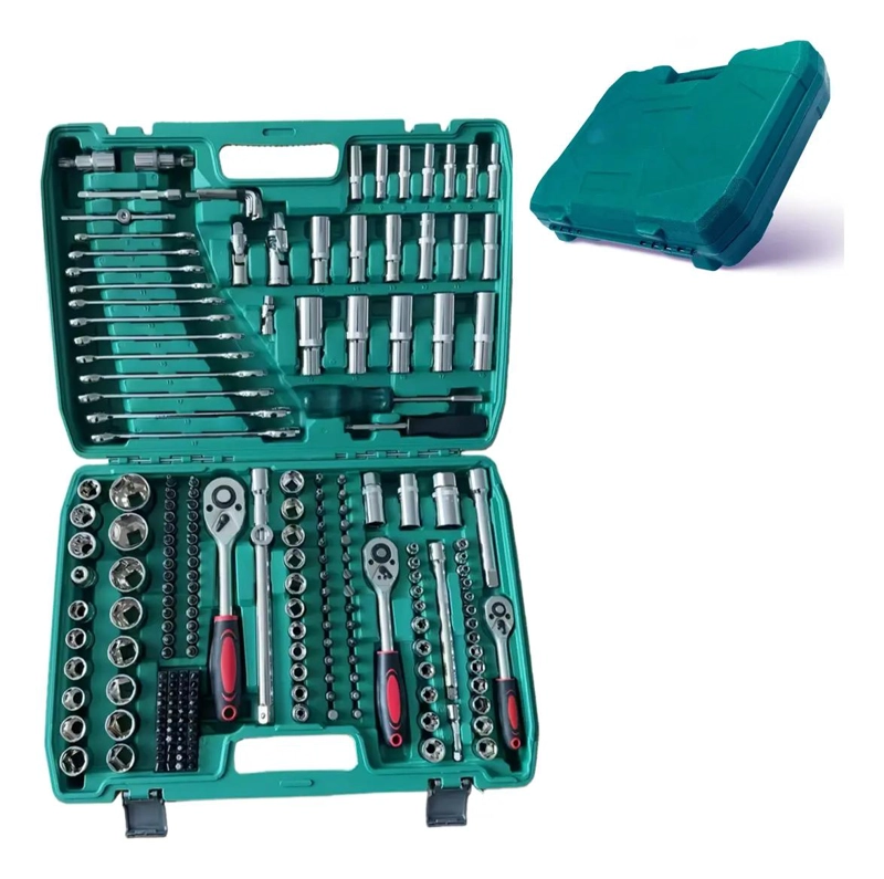 CAJA DE HERRAMIENTAS CON DADOS Y LLAVES 216 PIEZAS - 1