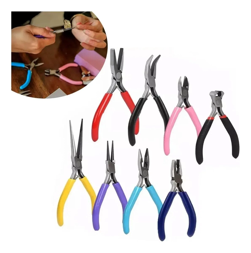 KIT DE 8 ALICATES PARA REPARAR Y CREAR JOYAS - 1