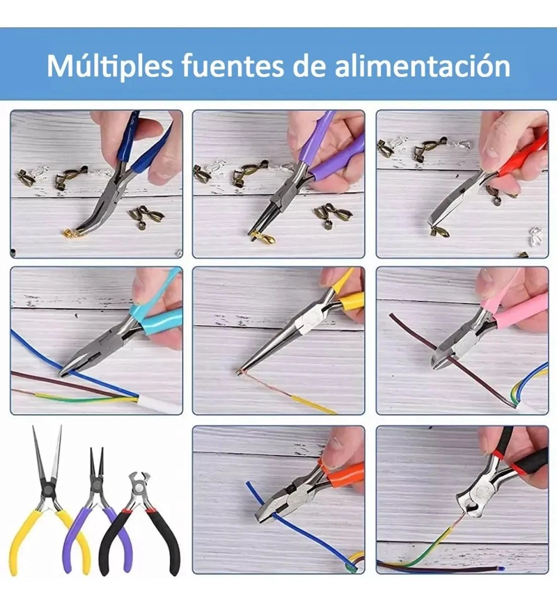 KIT DE 8 ALICATES PARA REPARAR Y CREAR JOYAS - 4