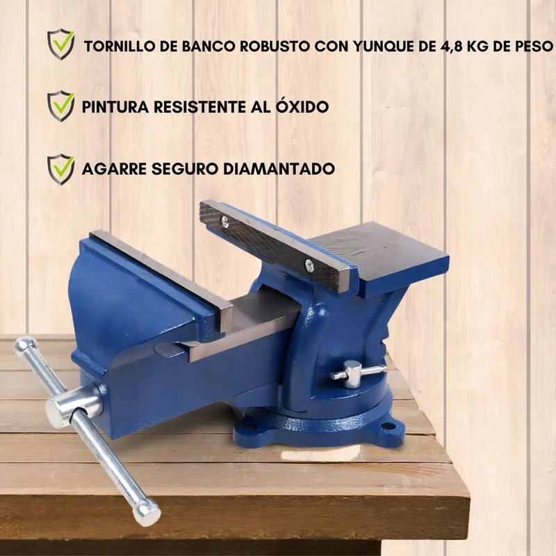 TORNILLO DE BANCO DE MESA GIRATORIA 4 PULGADAS CON YUNQUE - 2