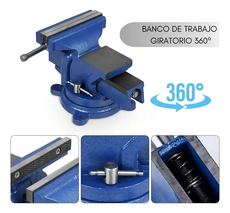 TORNILLO DE BANCO DE MESA GIRATORIA 4 PULGADAS CON YUNQUE - 5