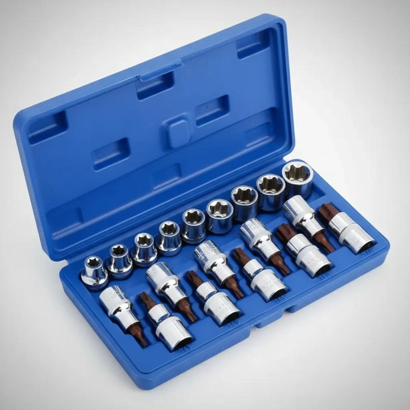 KIT DADOS ESTRELLA PUNTA TORX 1/2' 18 PIEZAS - 1