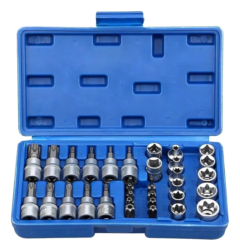 JUEGO DE DADOS TORX 34 PIEZAS ACERO CROMADO - 2