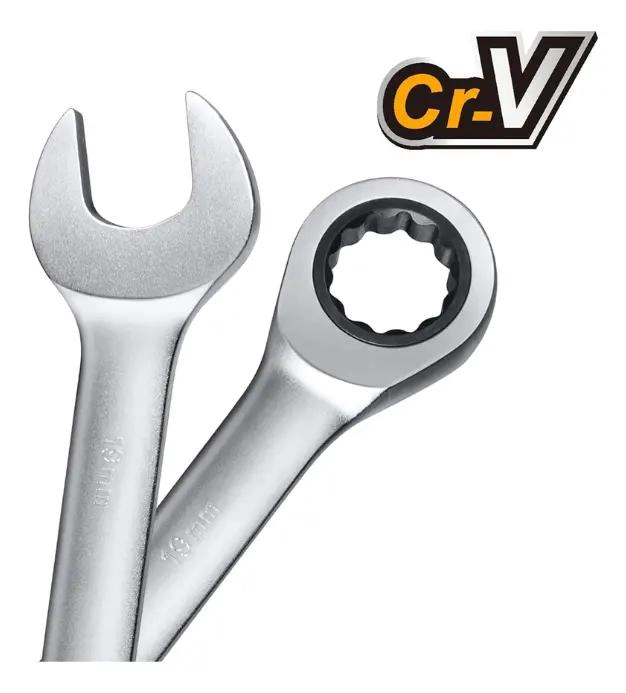 JUEGO DE 8 LLAVES COMBINADAS CURVAS CON CHICHARRA 8-19MM - 4