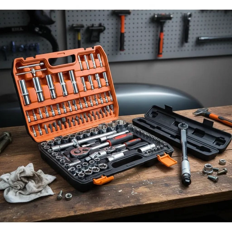 KIT DE HERRAMIENTAS COMBINADO 108 PIEZAS CON TORQUE 3/8 - 5