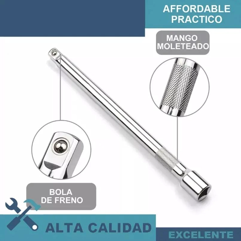 JUEGO DE LLAVES DE TUBO 15 PIEZAS CON 8 BARRAS DE EXT. - 5