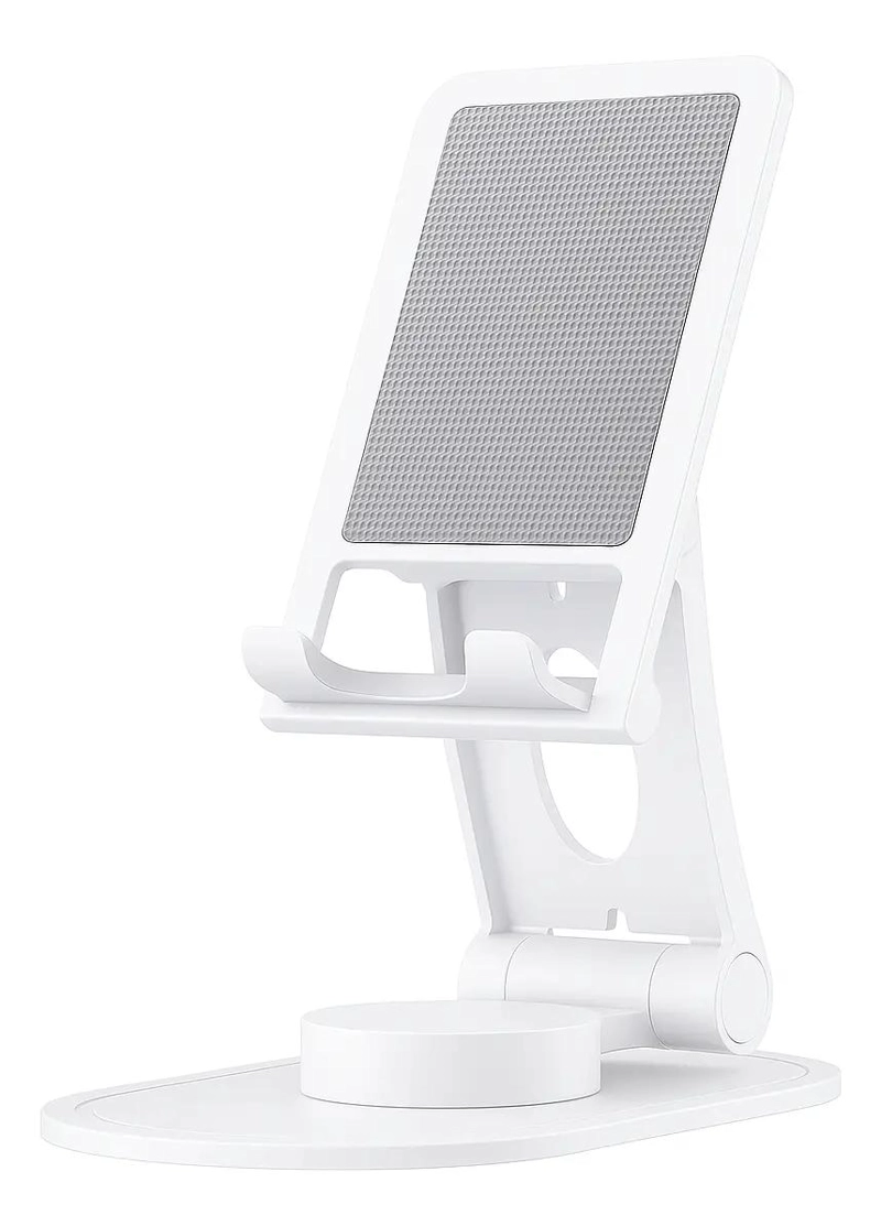 SOPORTE CELULAR PLEGABLE METALICO AJUSTABLE BLANCO - 1