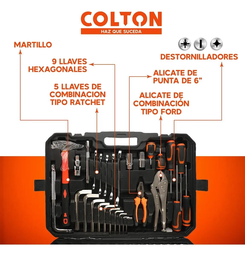 SET DE 142 HERRAMIENTAS MANUALES COMBINADAS CON DADOS - 2