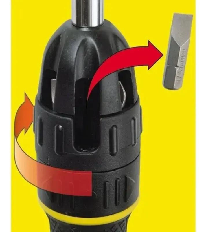 JUEGO DE 10 DESTORNILLADORES RATCHET CON MANGO ERGONOMICO - 3