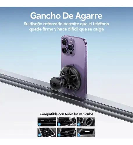 SOPORTE PARA CELULAR DE AUTO CON CARGA INALAMBRICA 15W - 5