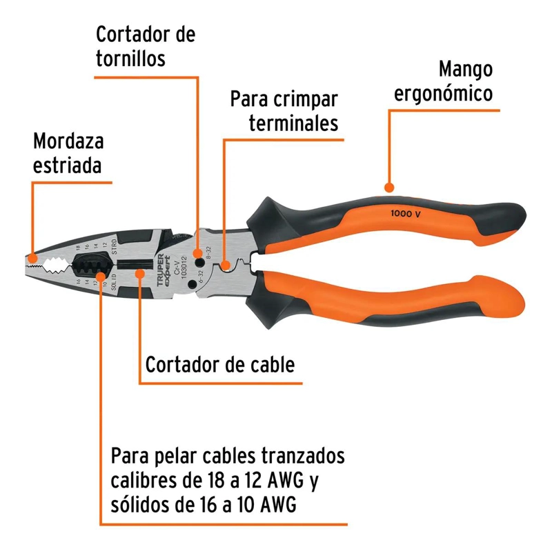 PINZA MULTIUSO 8 PULGADAS CON AGARRE COMODO - 2