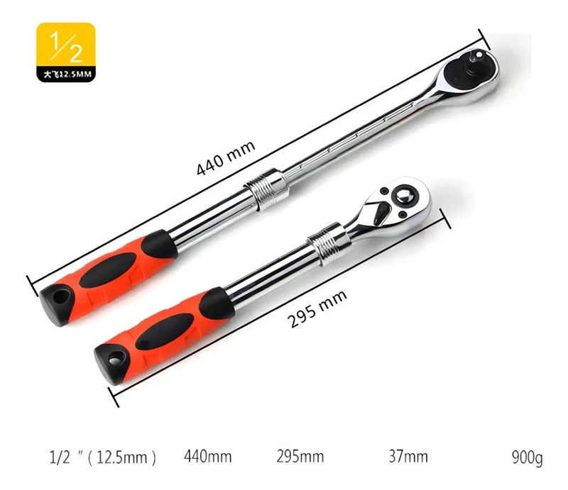 LLAVE CHICHARRA 1/2 EXTENDIBLE TELESCOPICA ROJA - 3