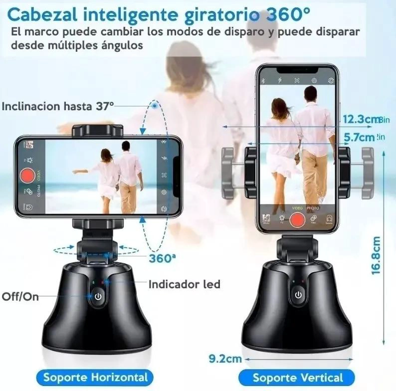 SOPORTE DE CELULAR CON GIRO 360 GRADOS Y SEGUIMIENTO - 2