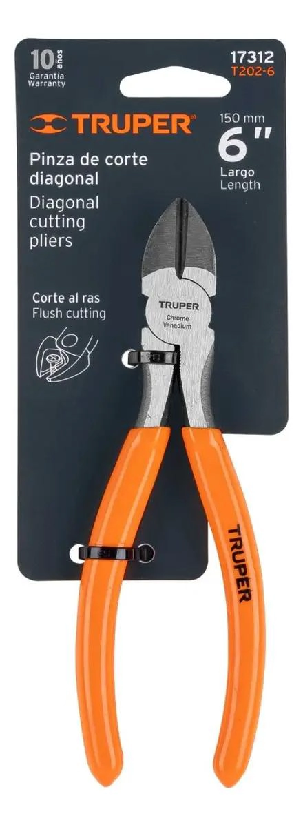 PINZA CORTE DIAGONAL 6-1/8'' CON MANGO DE GOMA - 2