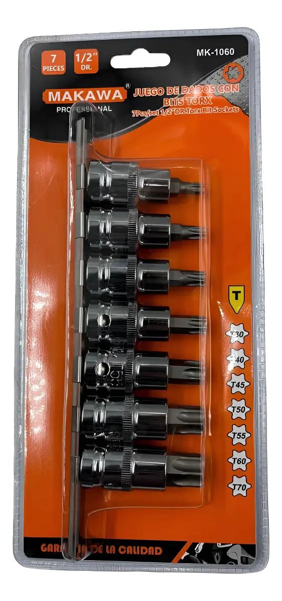 JUEGO DE DADOS PUNTA TORX 1/2 PULGADAS 7 PIEZAS - 1