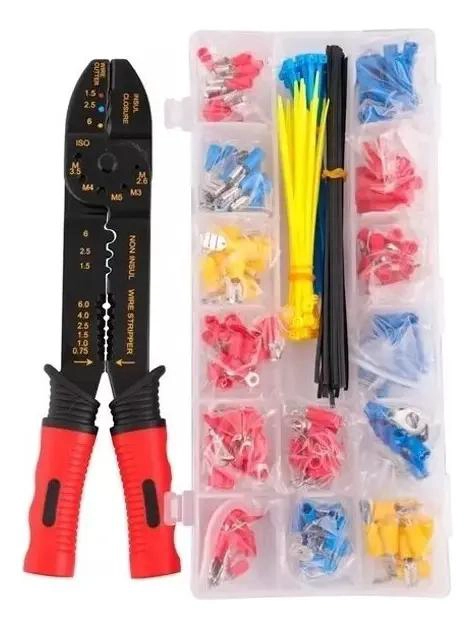 KIT ALICATE PELACABLE Y CORTADOR 8 PULGADAS CON 260 PIEZ - 1