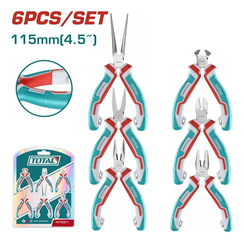 SET DE 6 MINI ALICATES Y PINZAS 11.5 CM - 2