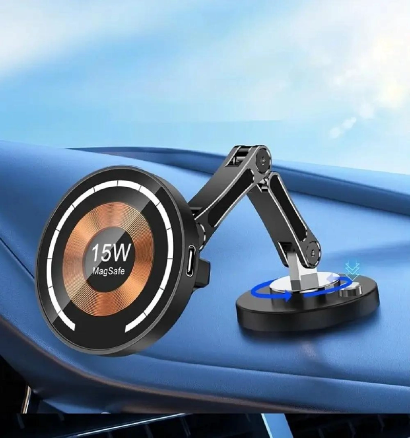 SOPORTE CELULAR AUTO MAGNE TICO CON CARGA INALAMBRICA 15W - 2