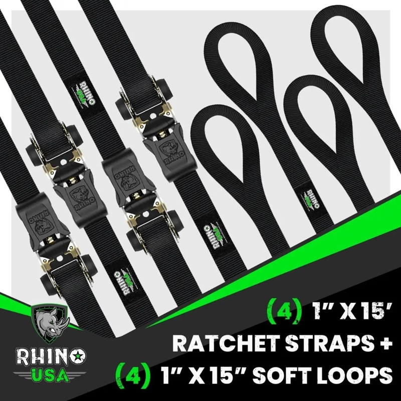 PACK 4 CORREAS DE AMARRE 4.57M X 2.5CM 830KG VERDE - 4