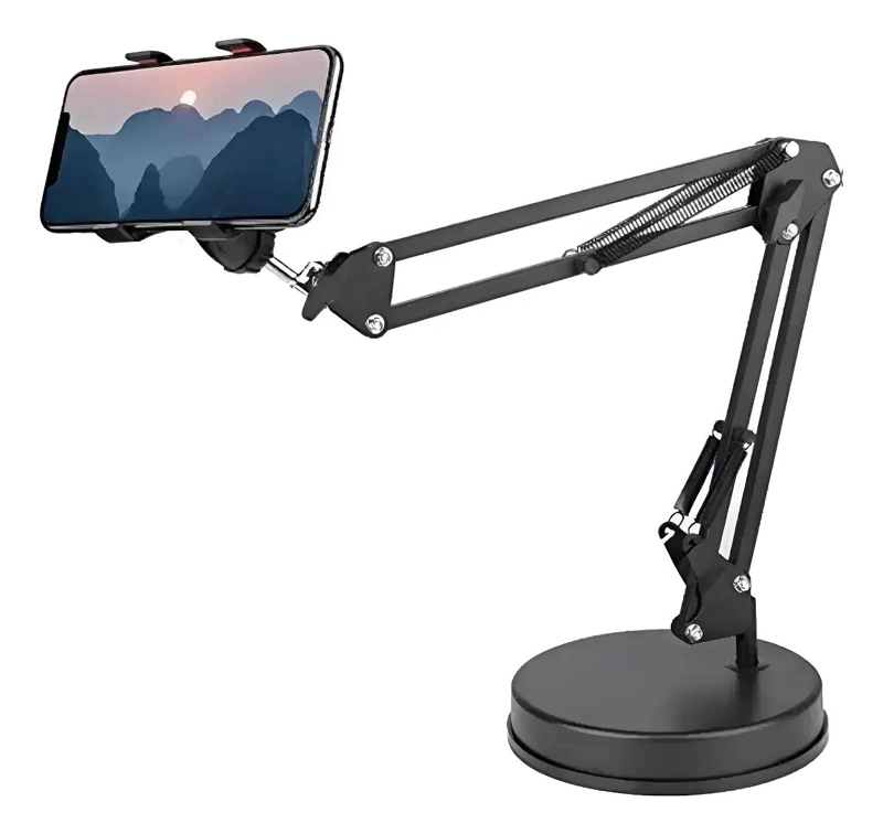 GENÉRICO SOPORTE BRAZO PLEGABLE PARA CELULAR Y TABLET CON BASE DE