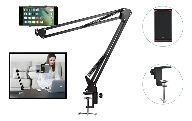 SOPORTE AJUSTABLE PARA CELULAR Y TABLET DE ESCRITORIO - 1